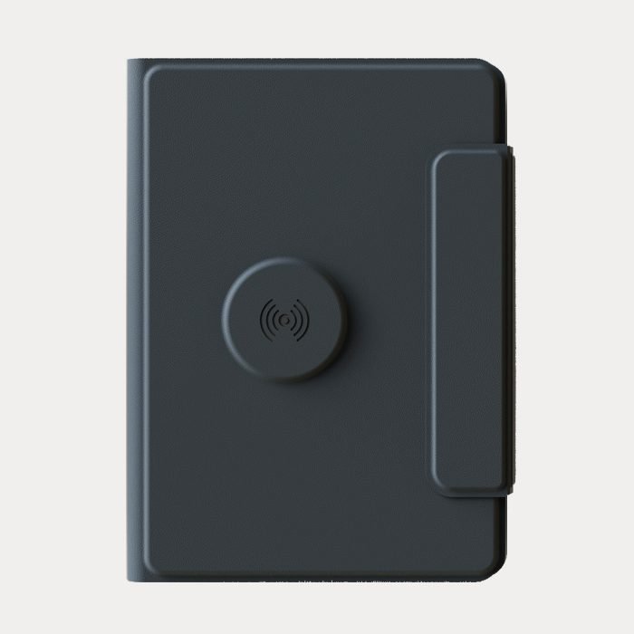 FLAPNOTE POWER – Elegant PU Notebook with 64 Sheets & Built-In 5000mAh Wireless Charging Power Bank for On-the-Go Productivity