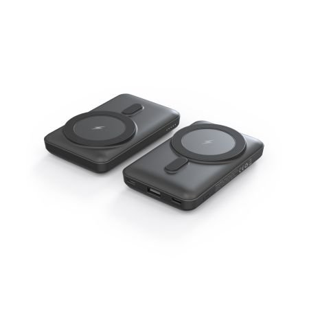 MAG-PD LIGHT Black - 10,000 mAh PD Power Bank with Wireless Charging and Light-Up Logo
