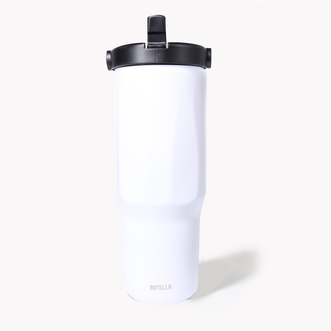EXPLORER Powder Coating - Versatile 900ml Recycled Stainless Steel Mug with Straw - Image 15