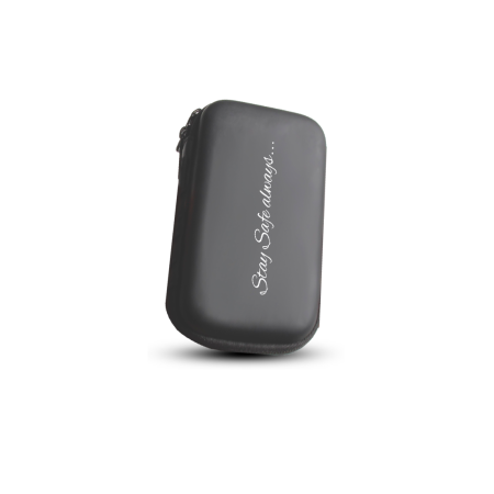 PU POUCH - Compact Black Organizer with Elastic Holders and Zipper Closure