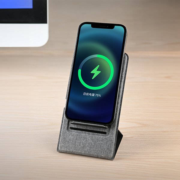 WIRELESS FOLD - Foldable 5W Wireless Charger Stand - Dark Grey - Image 2