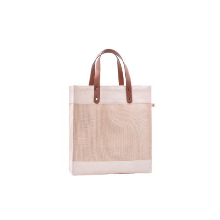 JUCO TOTE - Stylish Laminated Natural Juco Tote Bag with PU Leather Accents