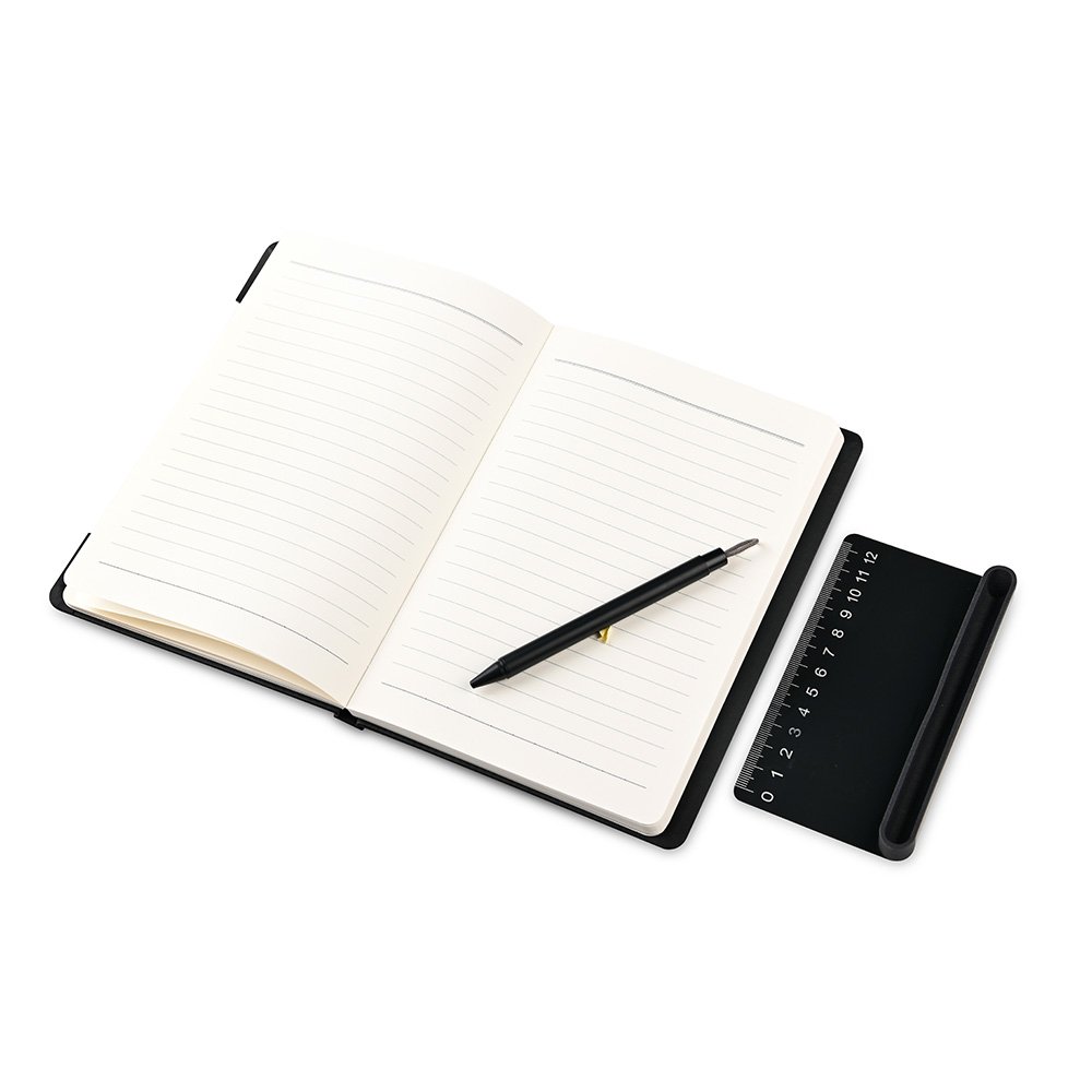 NOTECASE – A5 Recycled PU Notebook with 96 Sheets, Built-in Phone Stand & Ruler - Image 7