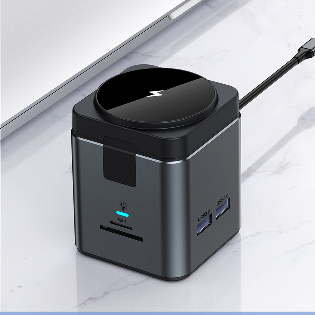 8n1 HUB – Gunmetal Multi-Port Charging Hub with Integrated MagSafe Wireless Charging & 100W Type-C Power - Image 3