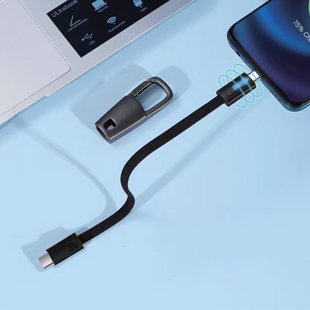 KEYHOLE – Compact Zinc Alloy USB-C to USB-C Cable with 60W Fast Charging, Data Transfer & Stylish Keychain Design - Image 6