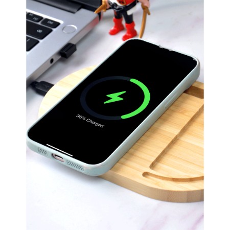 ANTI-STRESS WIRELESS - Bamboo Wireless Desktop Spinner with 15W Charging Capability - Image 2