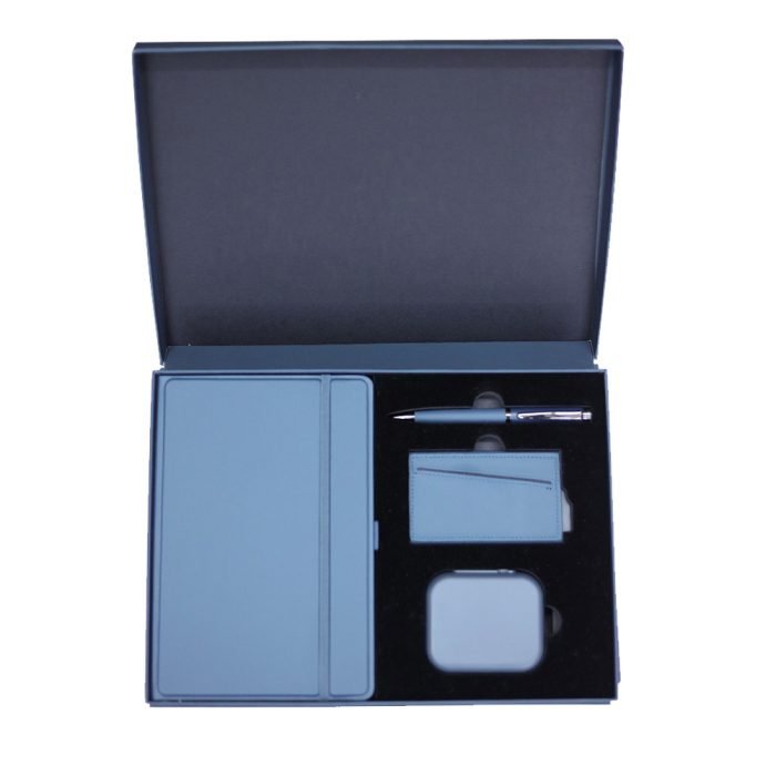 CORPORATE SET - Executive 3D PU Notebook, 5000mAh Power Bank, RFID Card Holder & Metal Pen