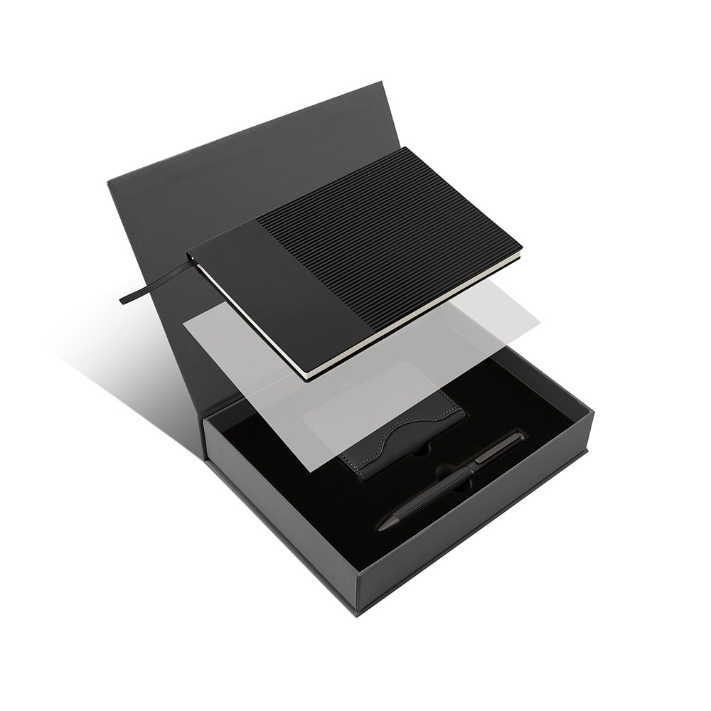 AGENDA PRO SET – Executive 4-Piece Notebook Gift Set with PU Binder, Metal Pen & Card Holder for Professionals - Image 2