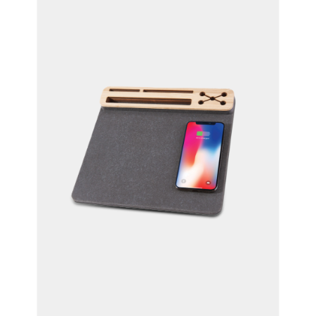 LEATHEREC Wireless Bamboo Pad - Eco-Friendly Desk Organizer with 10W Wireless Charger - Image 2