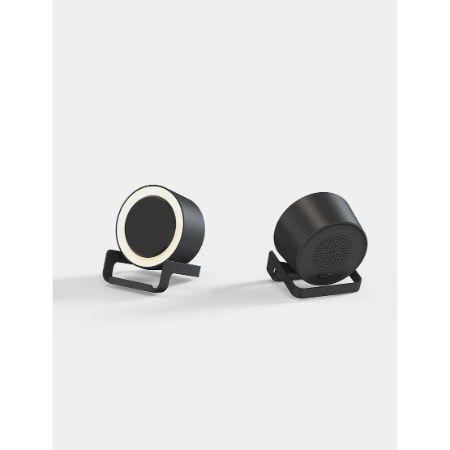 NIGHT LIGHT SPEAKER - Black Bluetooth Speaker with Wireless Charging and LED Display - Image 2