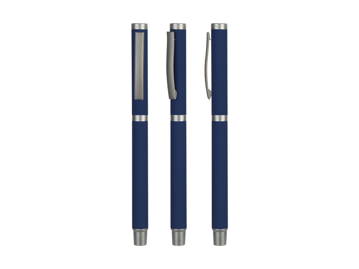 SLIM ROLLER - Stylish Metal Rollerball Pen with Rubberized Finish - Image 3