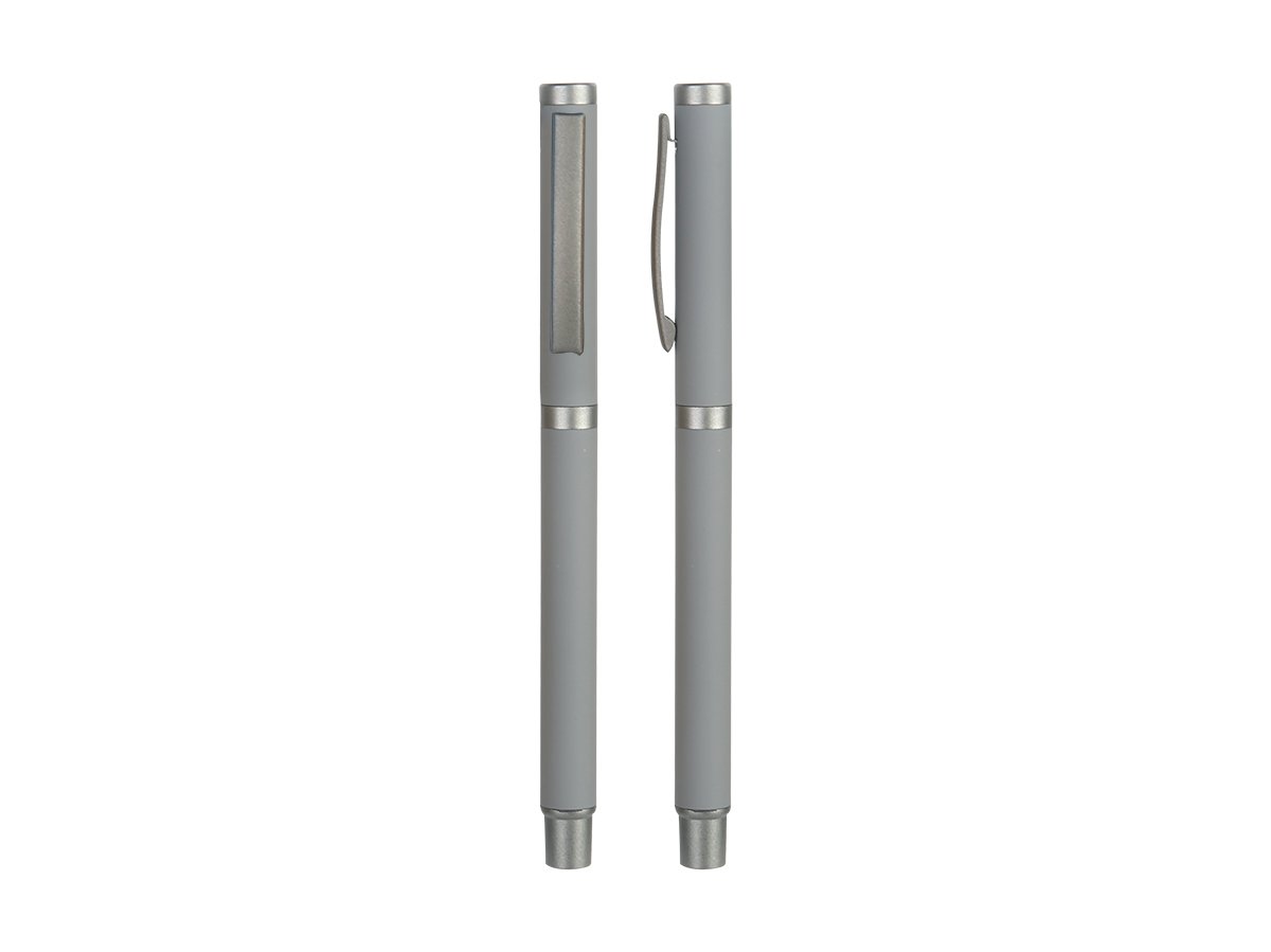 SLIM ROLLER - Stylish Metal Rollerball Pen with Rubberized Finish - Image 2