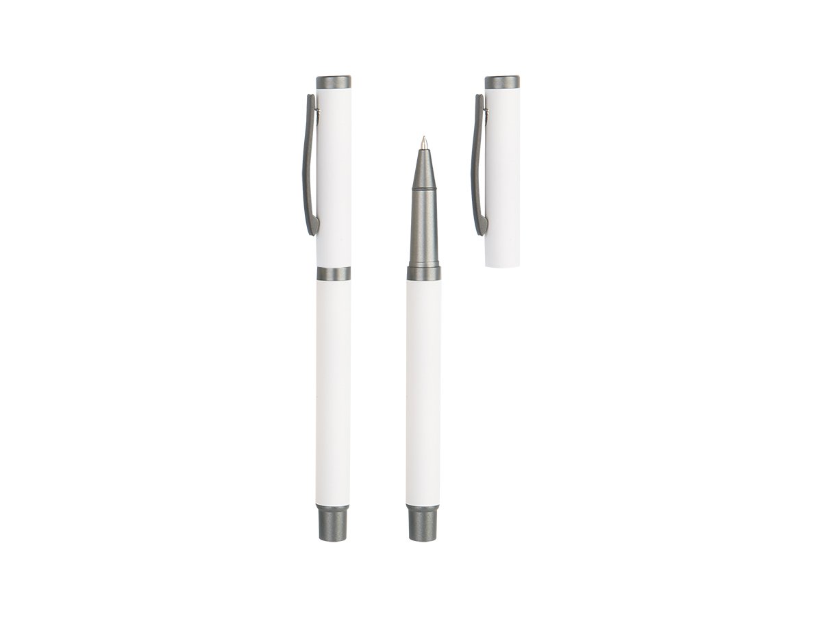 SLIM ROLLER - Stylish Metal Rollerball Pen with Rubberized Finish - Image 4