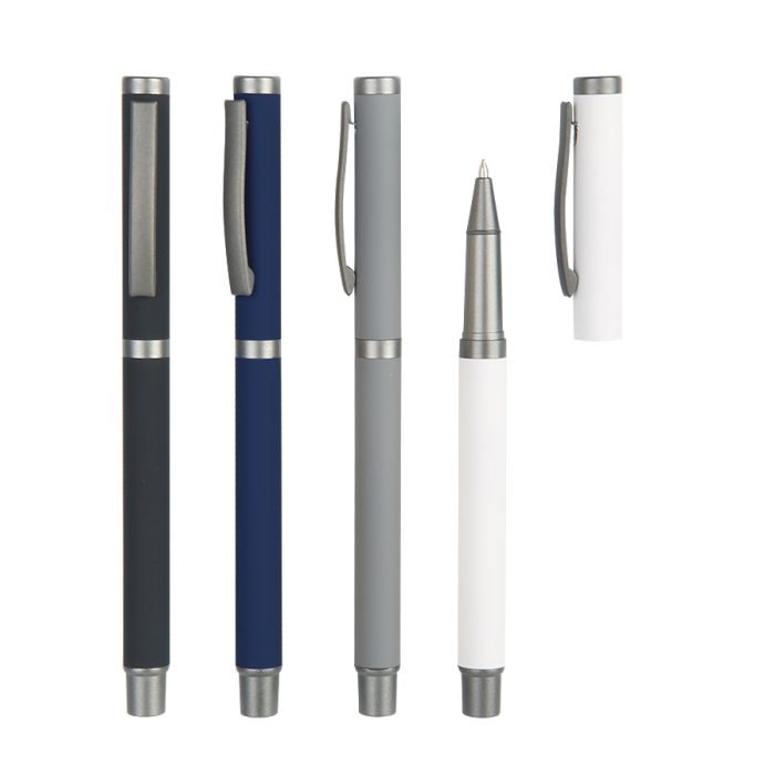 SLIM ROLLER - Stylish Metal Rollerball Pen with Rubberized Finish