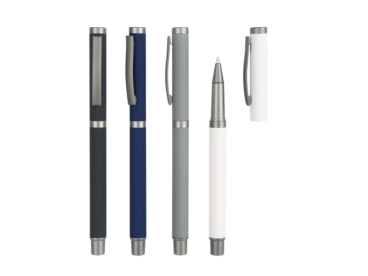 SLIM ROLLER - Stylish Metal Rollerball Pen with Rubberized Finish