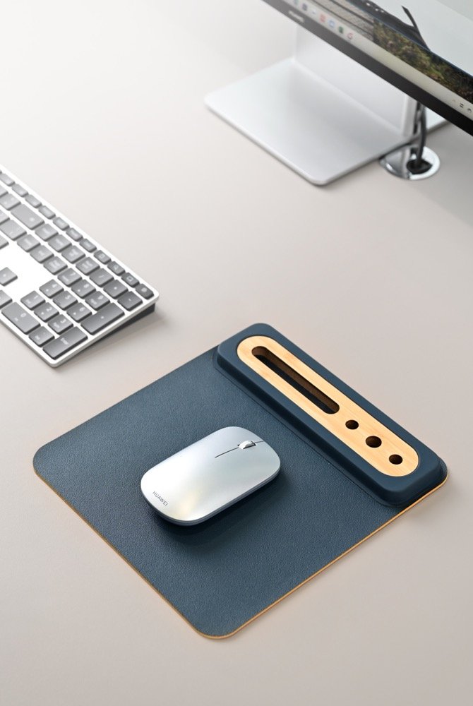 SOFTI MOUSEPAD - Eco-Friendly Foldable Mousepad with Bamboo Organizer for Phones and Pens - Image 5