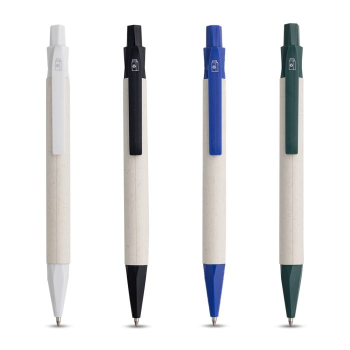 MILKY PEN - Fun Push Button Ballpen with Milk Carton Design and Blue Ink