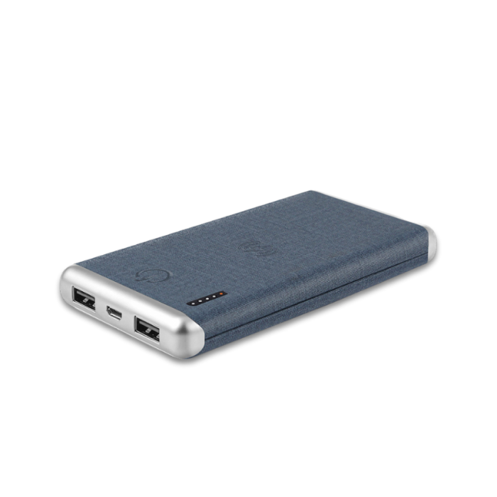 LEATHER WIRELESS - Stylish 8000mAh Wireless Power Bank with PU Leather Finish