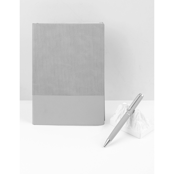 AGENDA - Classy Soft PU Notebook with 120 Sheets in Unique Corrugated Design - Image 4