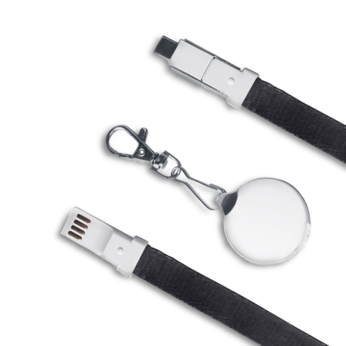 3 in1 LANYARD - Versatile Charging Cable for iOS, Android, and Type-C Devices