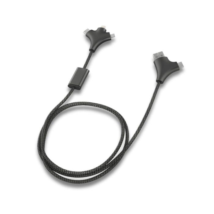 W CABLE - Versatile 3-in-1 Fabric Charging Cable with Eco-Friendly Design