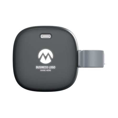 LIGHT UP SQUARISH - Eco-Friendly Bluetooth Speaker with 10W Wireless Charger and Customizable Logo