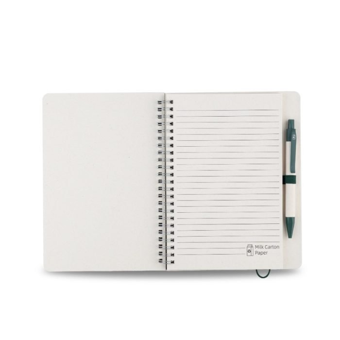 MILKY NOTE - A5 Hard Cover Spiral Notebook with Milk Paper and Ruler