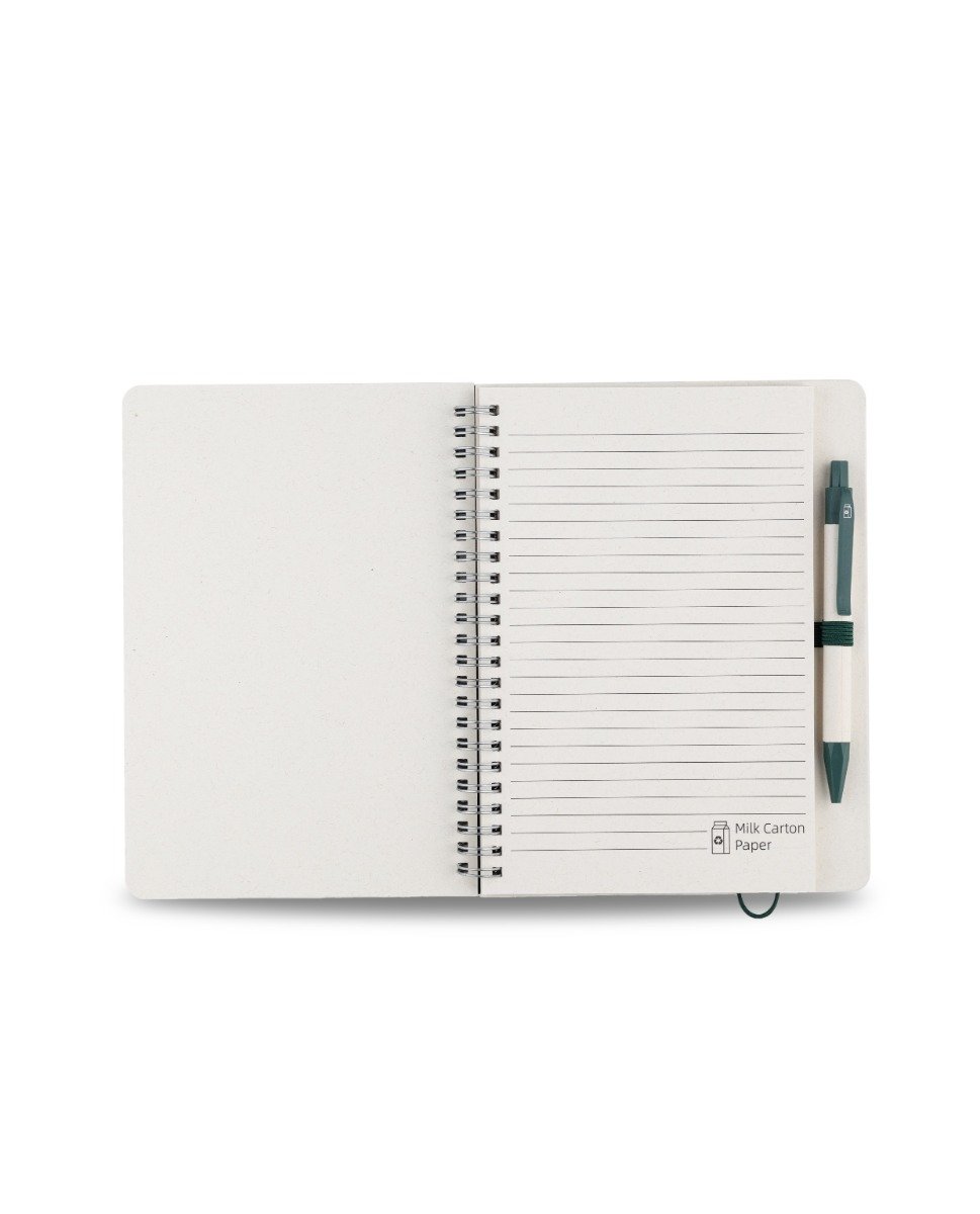 MILKY NOTE - A5 Hard Cover Spiral Notebook with Milk Paper and Ruler - Image 5
