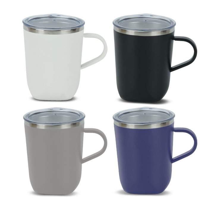 SUPREME MUG - 300ml Double Wall Stainless Steel Slim Mug with Plastic Lid