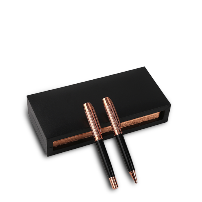 EXQUISITE PEN SET - Luxury Brass Roller and Ballpoint Pen Gift Set with Elegant Design