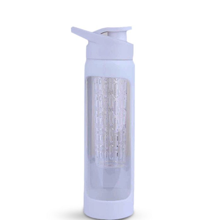 GLASSY - 550ml Single Wall Fruit Infuser Glass Bottle with Silicone Cover
