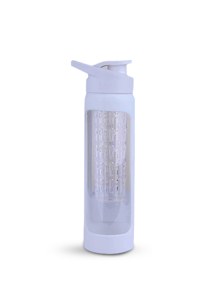 GLASSY - 550ml Single Wall Fruit Infuser Glass Bottle with Silicone Cover