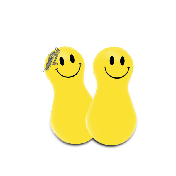 HAPPY STRESSBALL – Smiley Magnetic PU Tumbler & Paperweight with Stress Relief Design