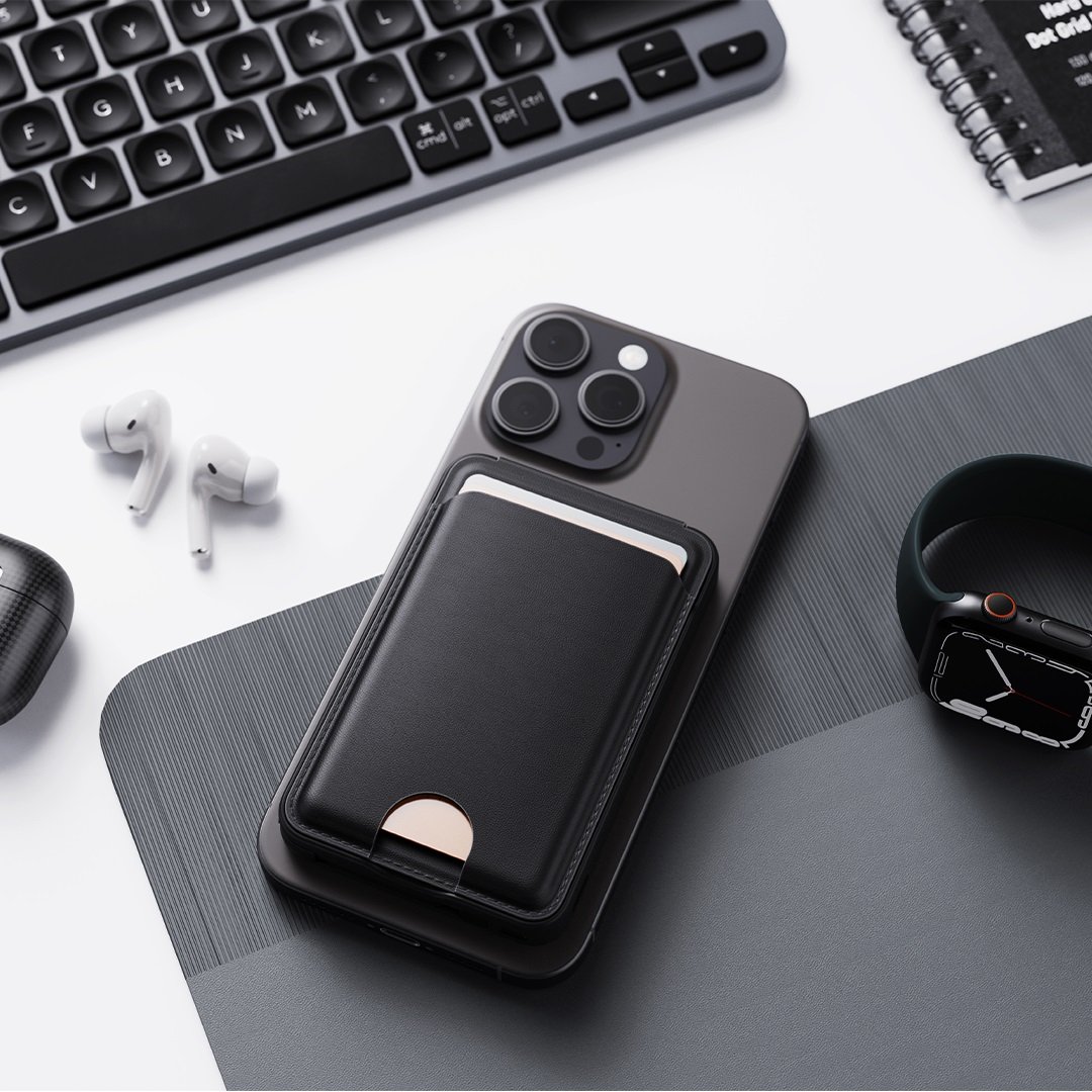 MAGPOWER PRO – Sleek 5000mAh Wallet-Style Power Bank with 15W Wireless Charging, Built-In Cable & Phone Stand - Image 2