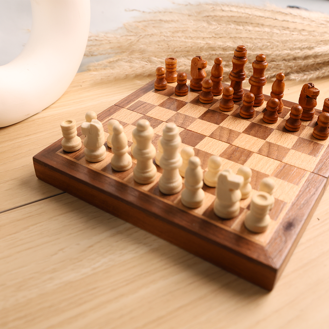 CHESS BOARD – Compact Wooden Chess Set for Travel, Home Use with Educational Focus on Strategy & Concentration - Image 7