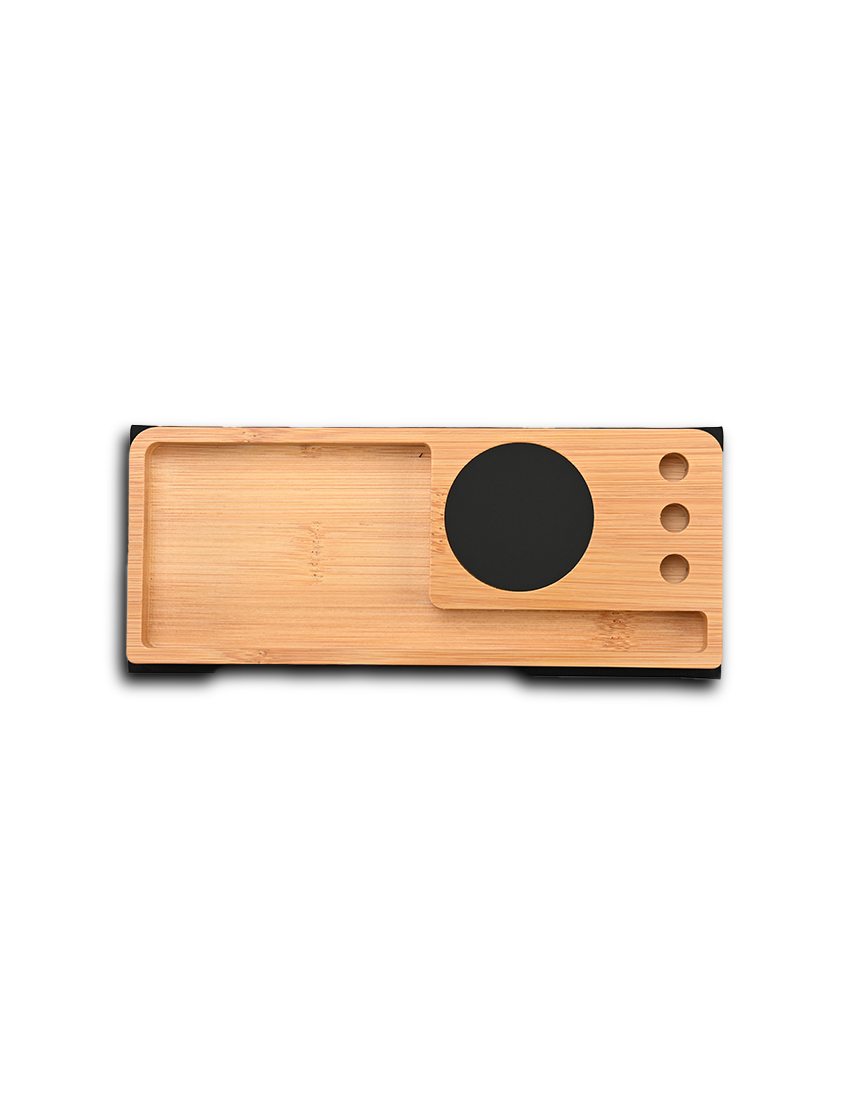 MOUSEPAD ORGANIZER - Foldable RCS PU Mousepad with Bamboo Wireless Charger and Light-Up Feature - Image 5