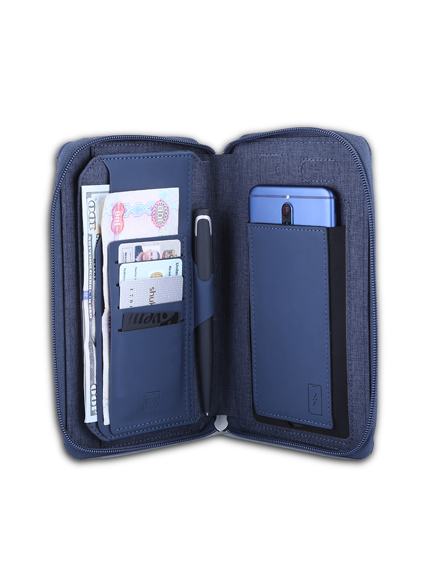 P-TRAVEL - RFID Protected Travel Wallet with Multiple Slots and Pen Holder - Image 2