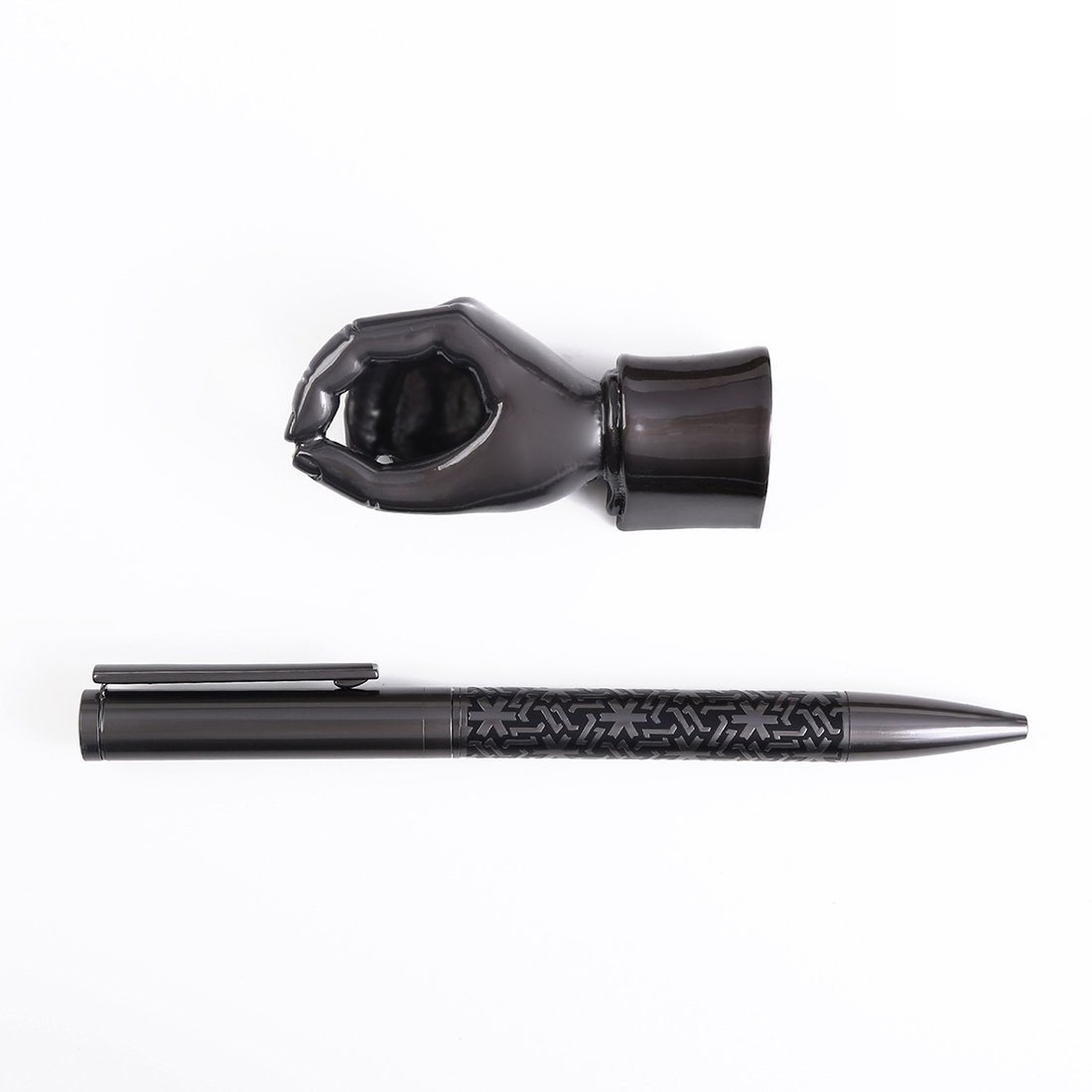HANDY PEN PLUS - Elegant Twist Pen with Hand-Shaped Holder and Brass Stand - Image 3