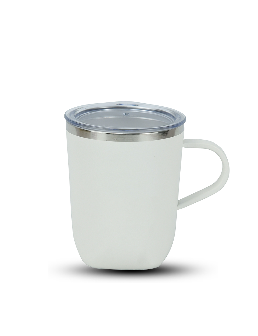 SUPREME MUG - 300ml Double Wall Stainless Steel Slim Mug with Plastic Lid - Image 3