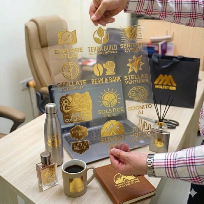 Gold UV DTF Stickers